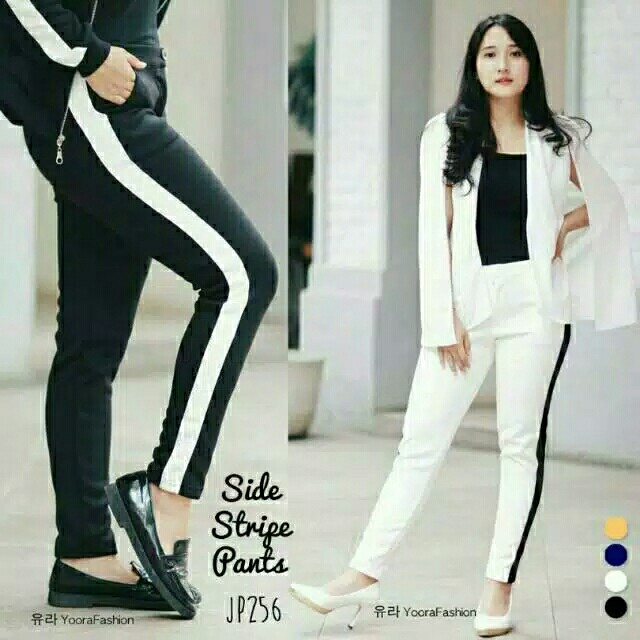 Celana panjang wanita zara pant side strip celana pa