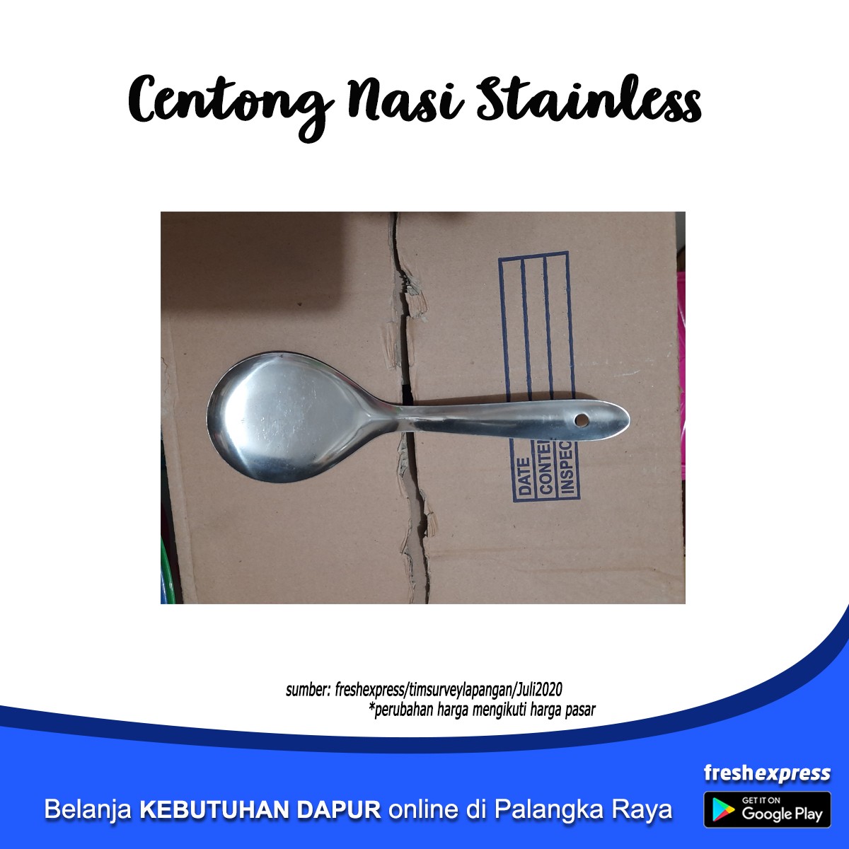 Centong Nasi Stainless Ujuran 20