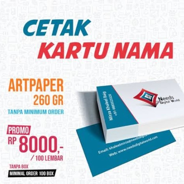 Cetak Kartu Nama BC 2 TIK Sisi 2