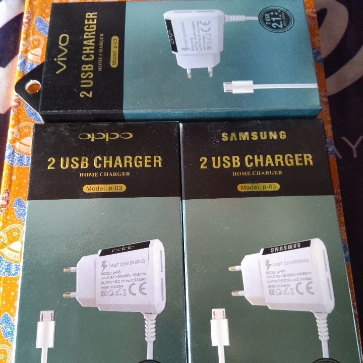 Charger 2 USB for Samsung Oppo Vivo Xiaomi