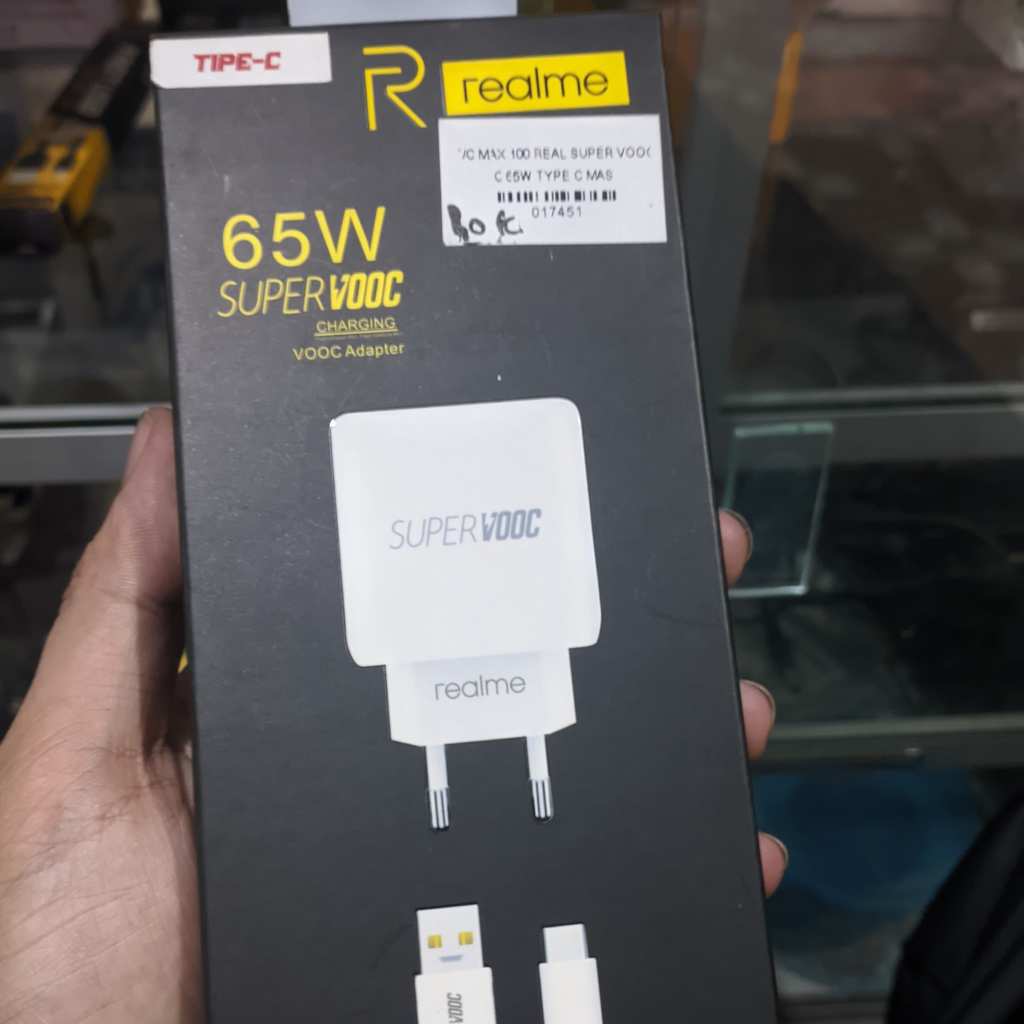 Charger Realme Original 80 Watt Fast Charging Real Black Type C