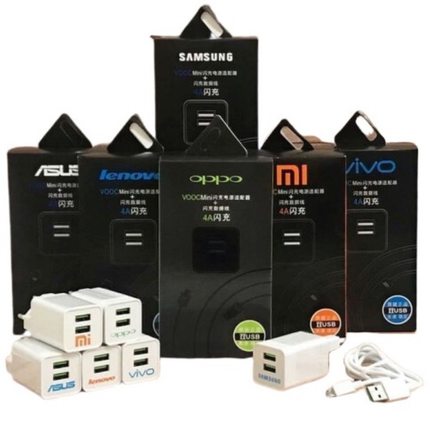 Charger VOOC 4A Fast Charging 2output All Type