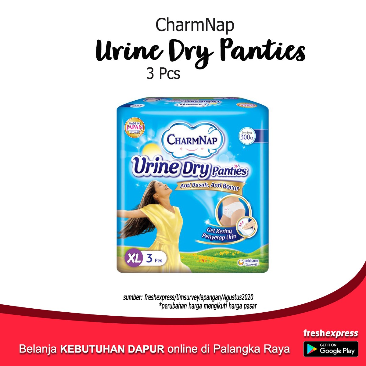 Charmnap Urine Day Panties XL 300 CC 3 Pcs