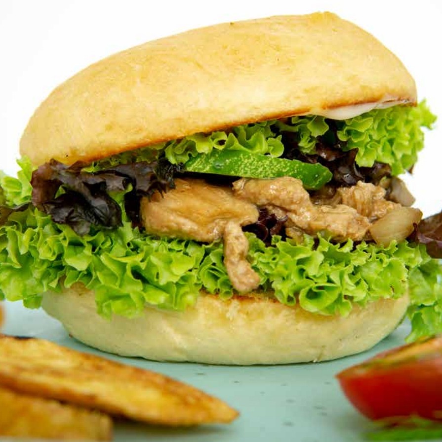 Chicken Teriyaki Burger With Wedges Potato