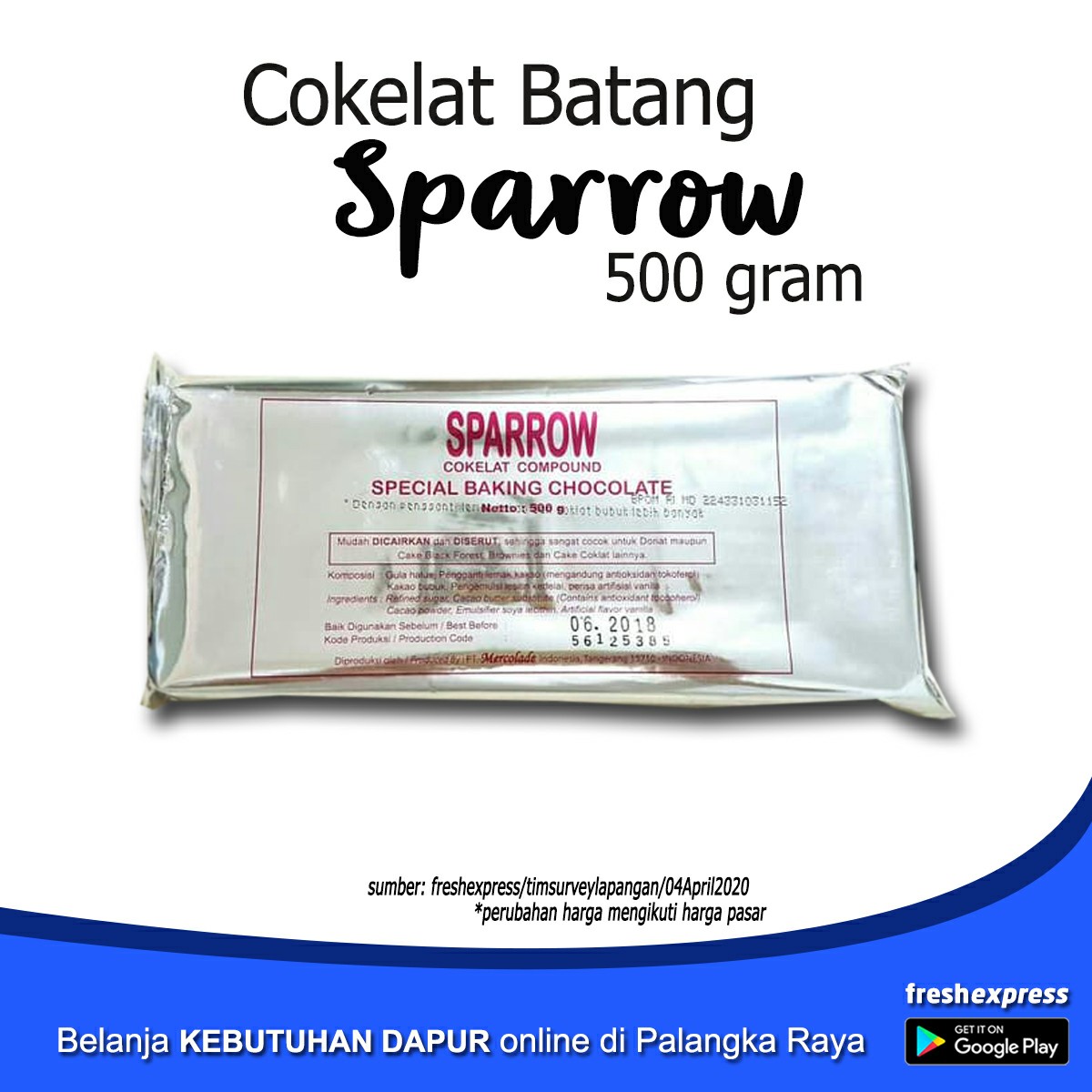 Cokelat Batang Sparrow 500 Gram