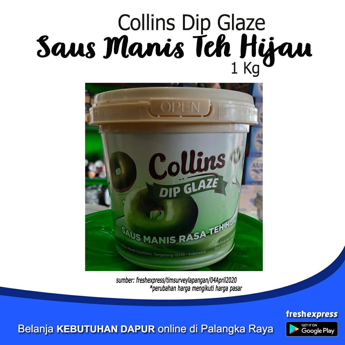 Collins Dip Glaze Saus Manis Rasa Teh Hijau 1 Kg