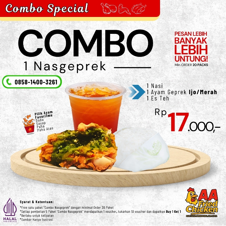 Combo 1 Nasgeprek Ijo