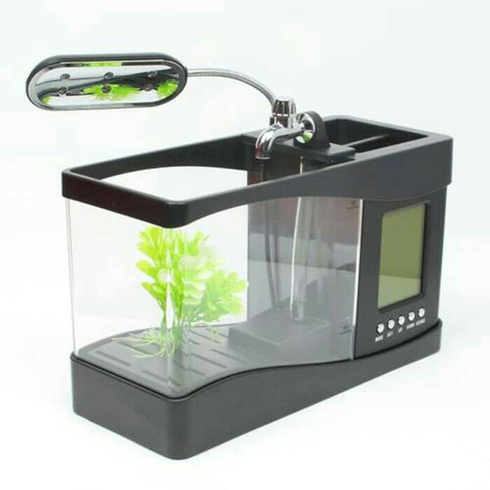 USB Dekstop Aquarium Mini With Running Water Digital Display - LS0404 2