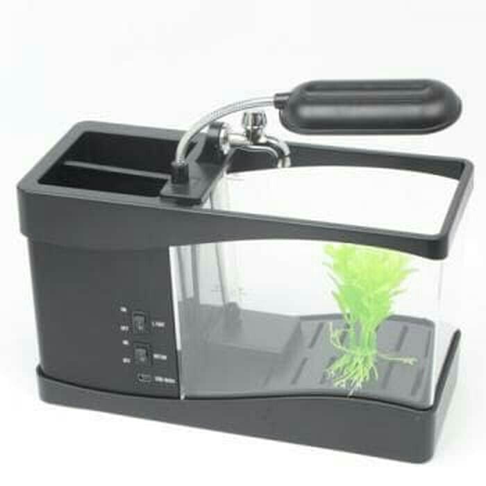 USB Dekstop Aquarium Mini With Running Water Digital Display - LS0404 3