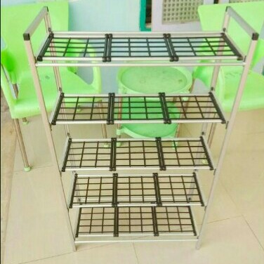 Rak Sepatu Alumunium 5 Susun 3