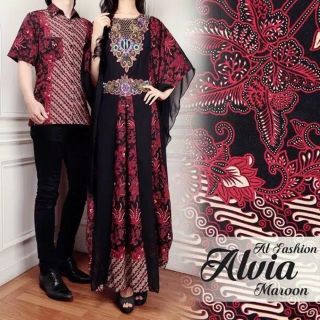 Couple Batik Alvia - Maroon