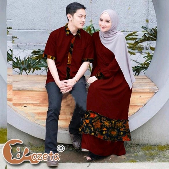 Couple Milanda Kombi Batik Maroon