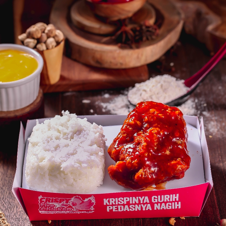 Crispy Fire Chicken Plus Nasi