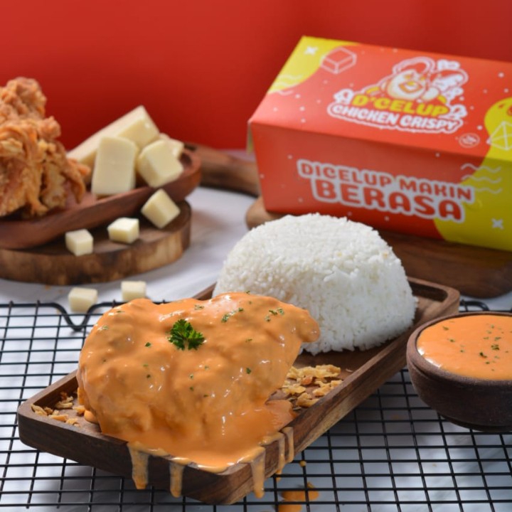 D Celup Saus Keju Sama Nasi