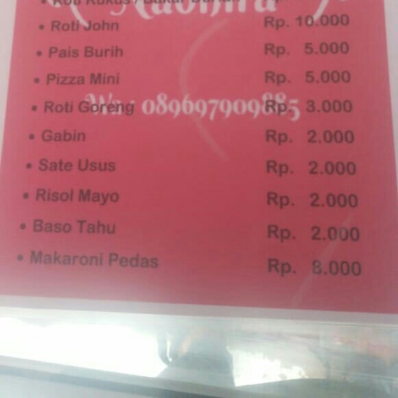 DAFTAR MENU DAPOER NADIRA