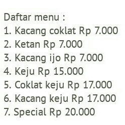 DAFTAR MENU MARTABAK MAS JANI