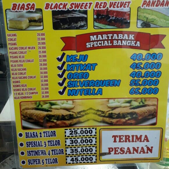 DAFTAR MENU MARTABAK SELERAKU