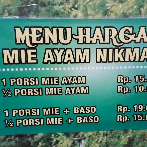 DAFTAR MENU MIE AYAM NIKMAT