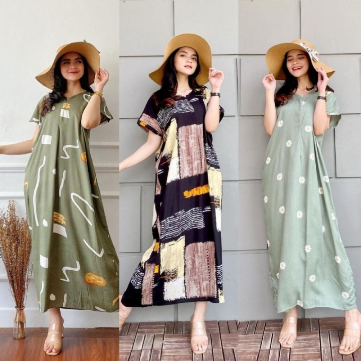 DASTER PANJANG WANITA BUSUI NON RUFFLE RAYON VXJY-093