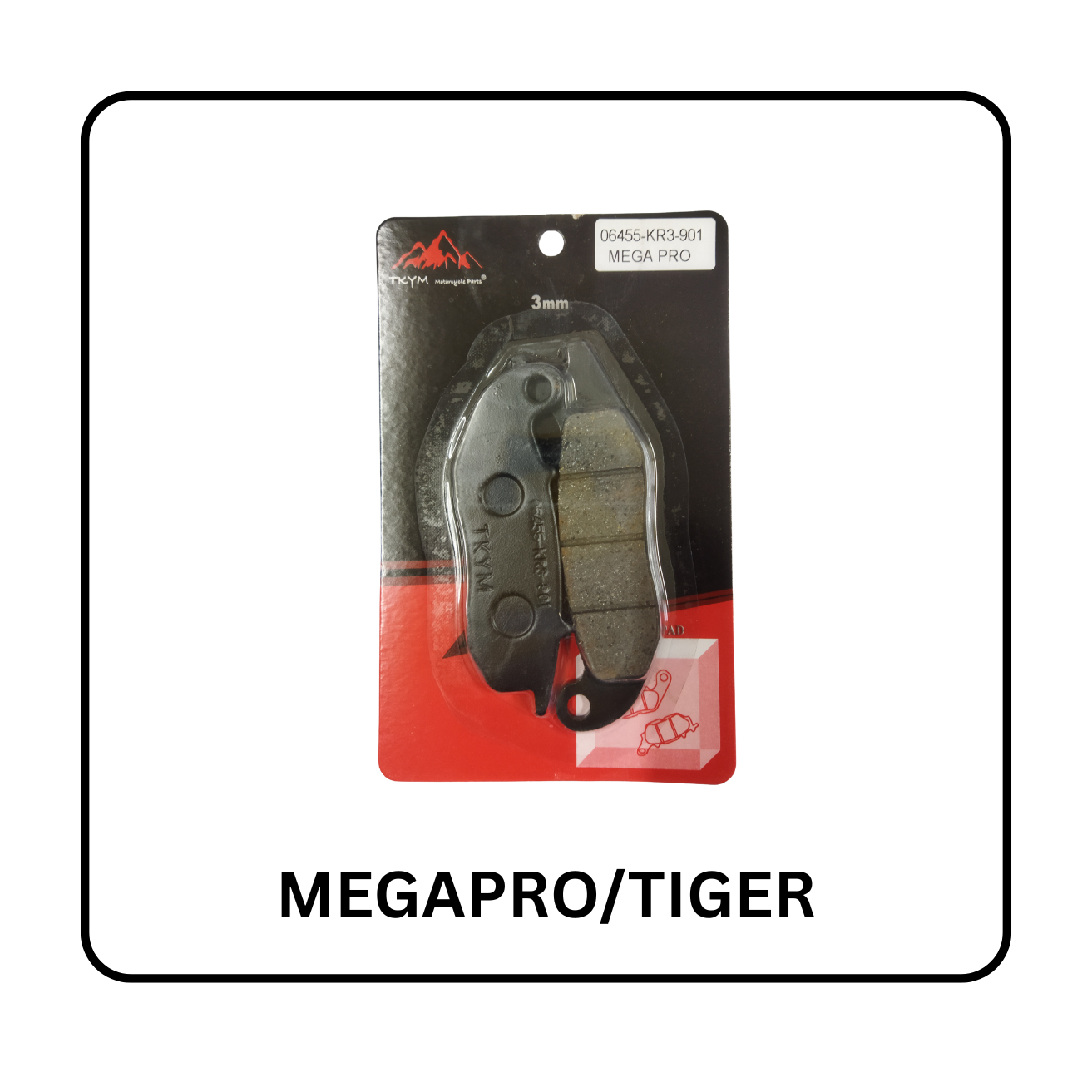 DISC PAD DEPAN MEGAPRO / TIGER TEBAL 3MM