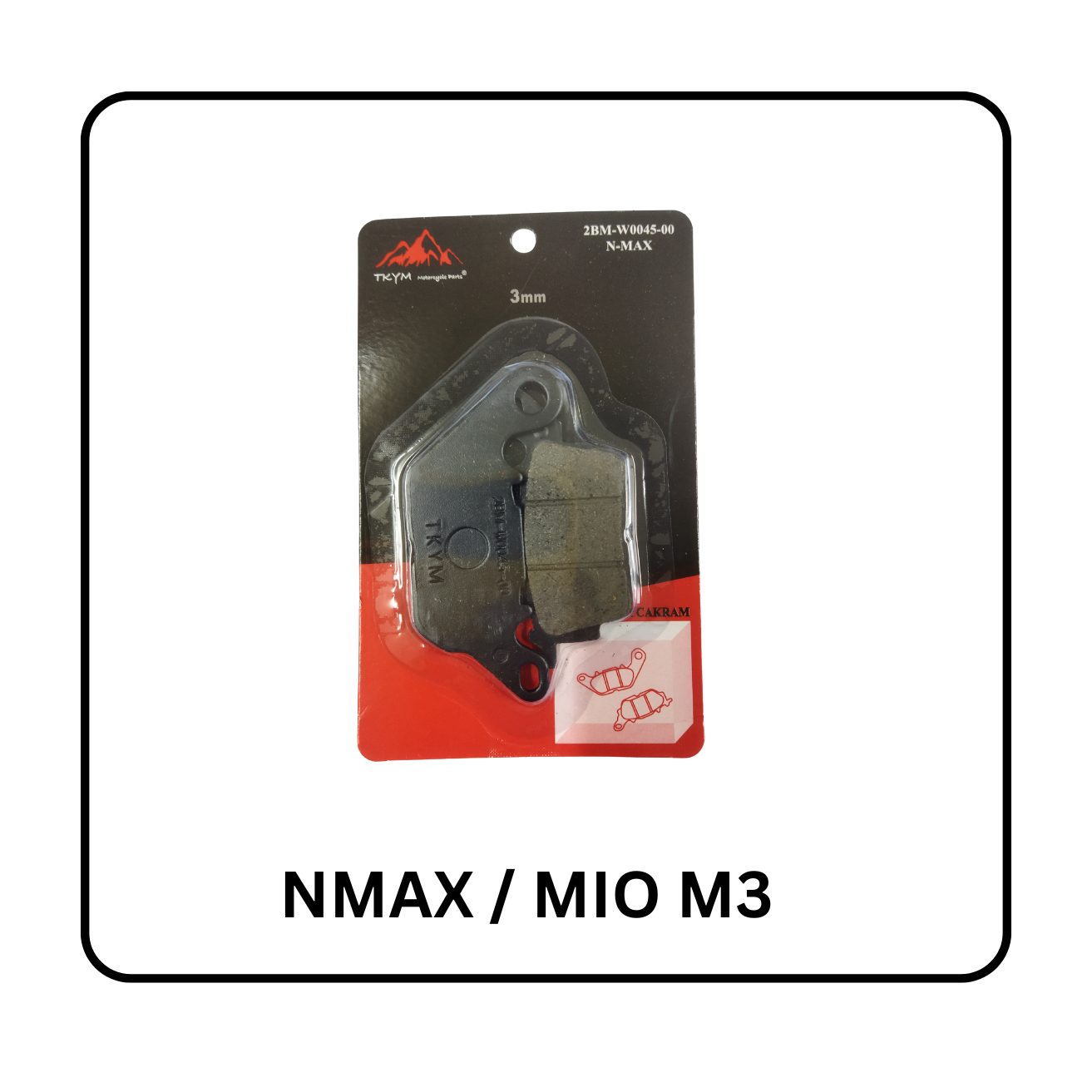 DISC PAD DEPAN N-MAX / MIO 125 M3 TEBAL 3MM