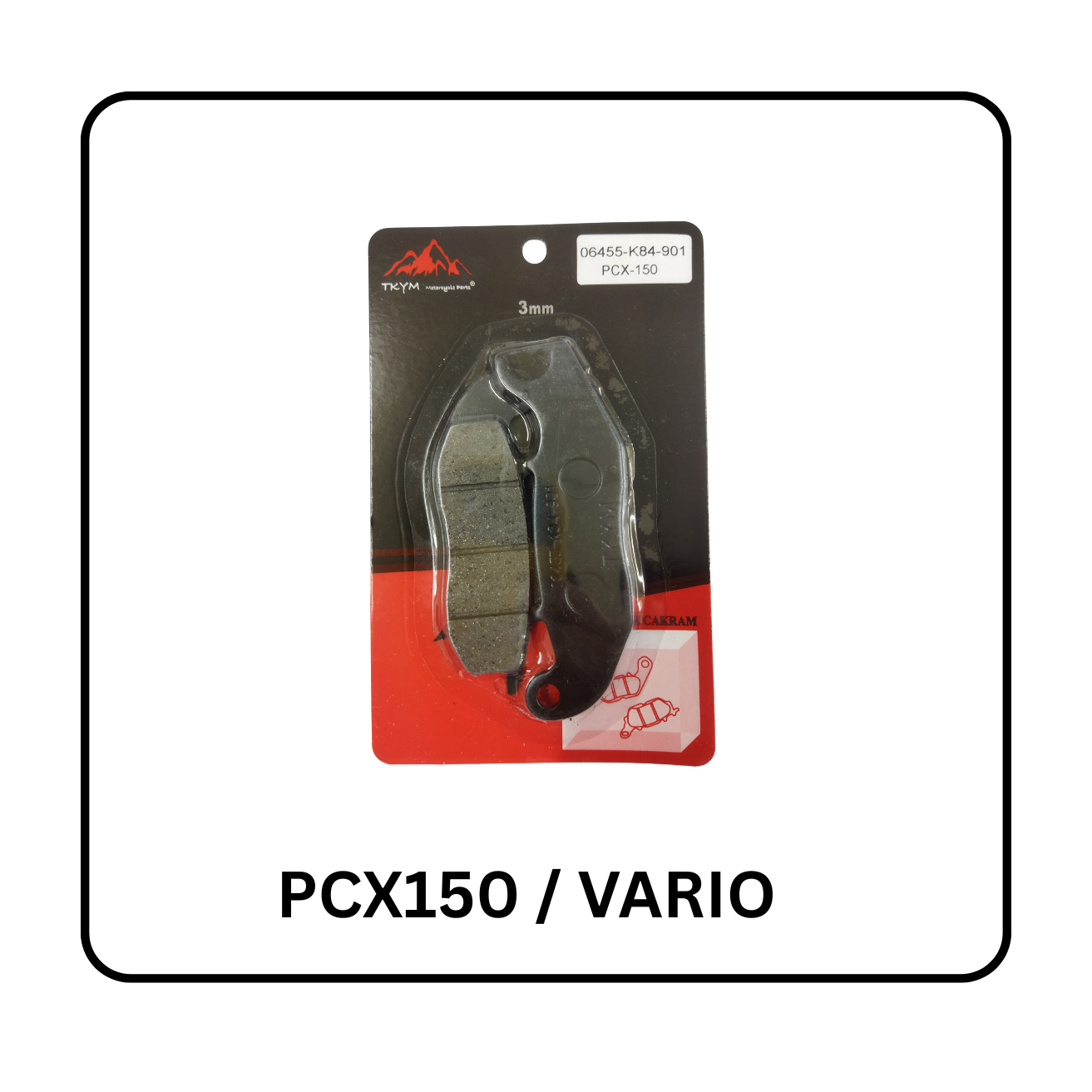DISC PAD DEPAN PCX150 / VARIO TEBAL 3MM