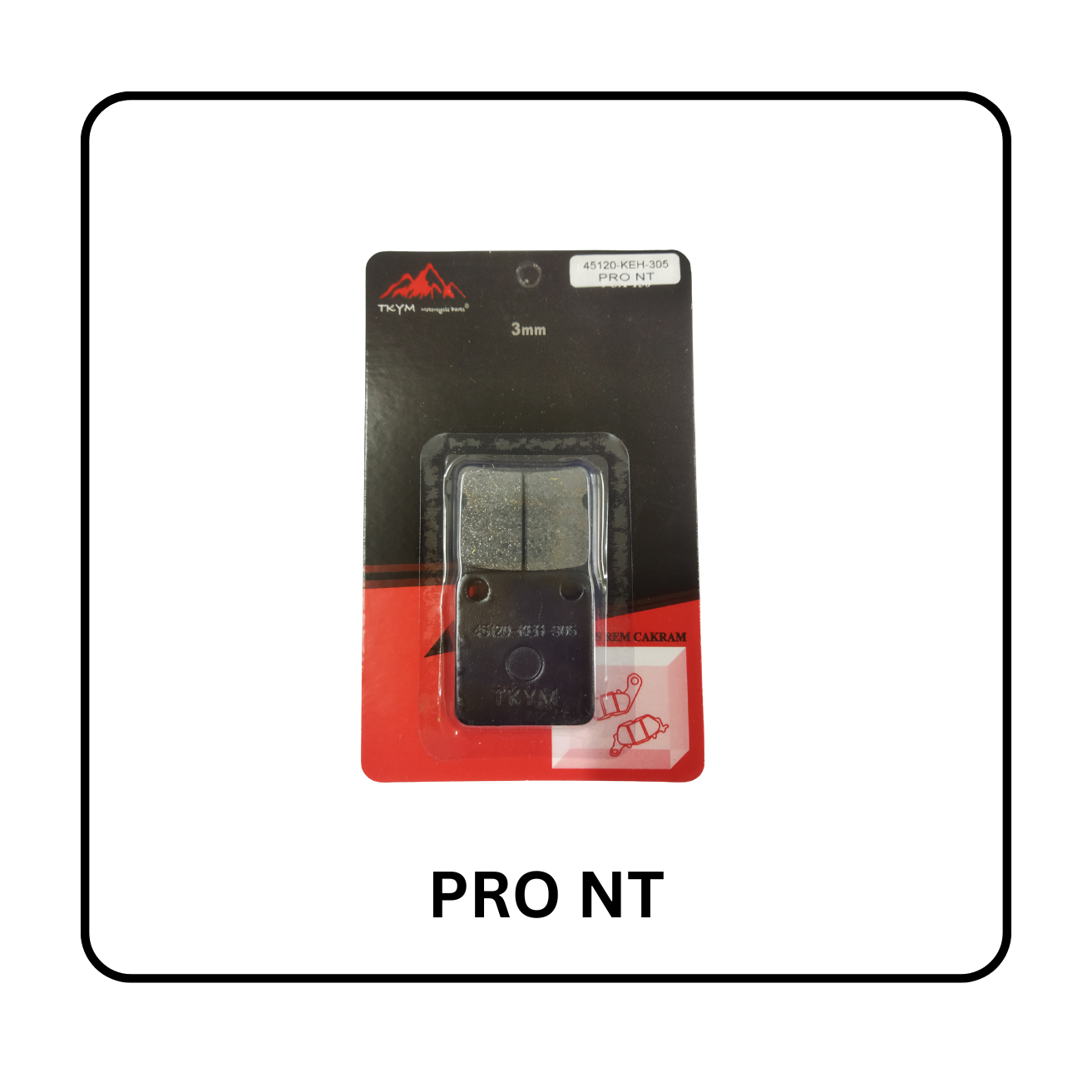 DISC PAD DEPAN PRO NT TEBAL 3MM