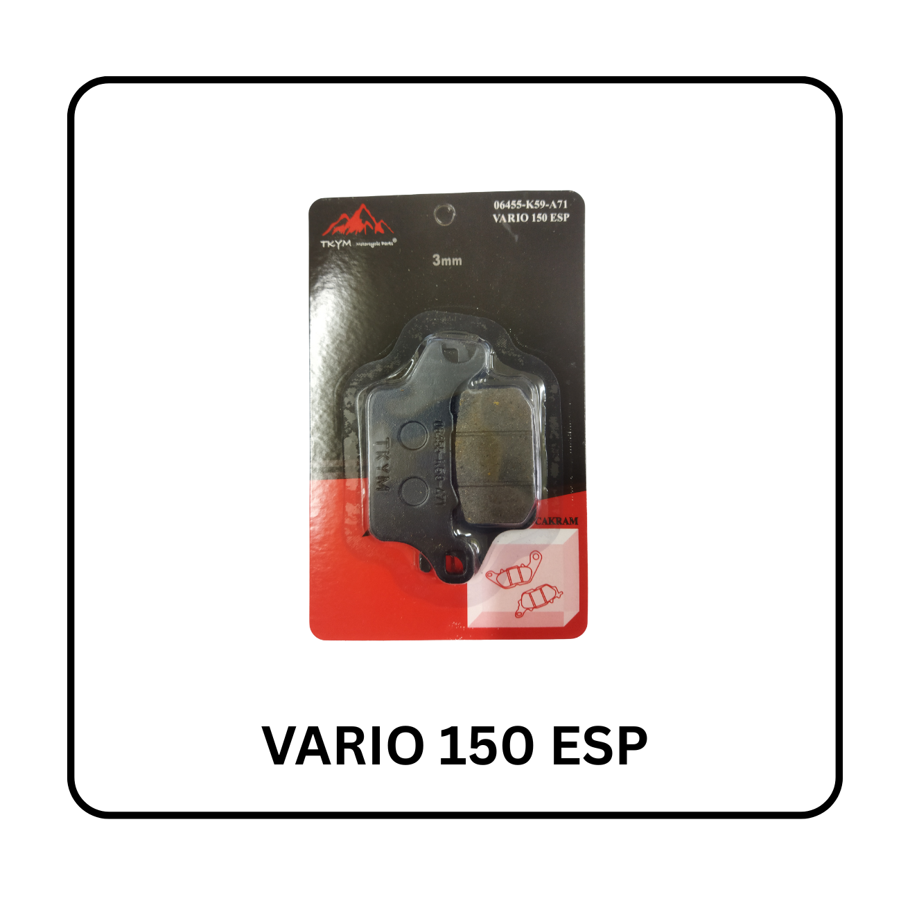 DISC PAD DEPAN VARIO 150 ESP  TEBAL 3MM