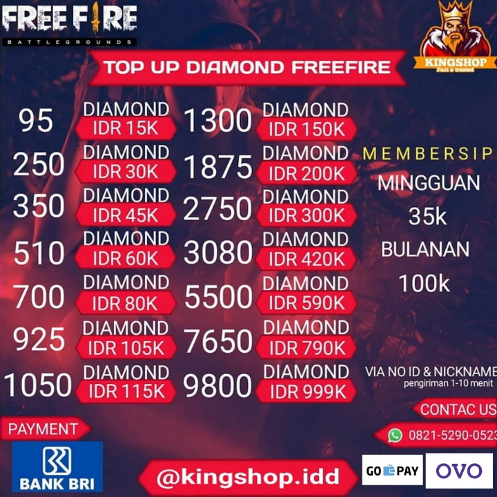 Daftar Harga Diamond Free Fire