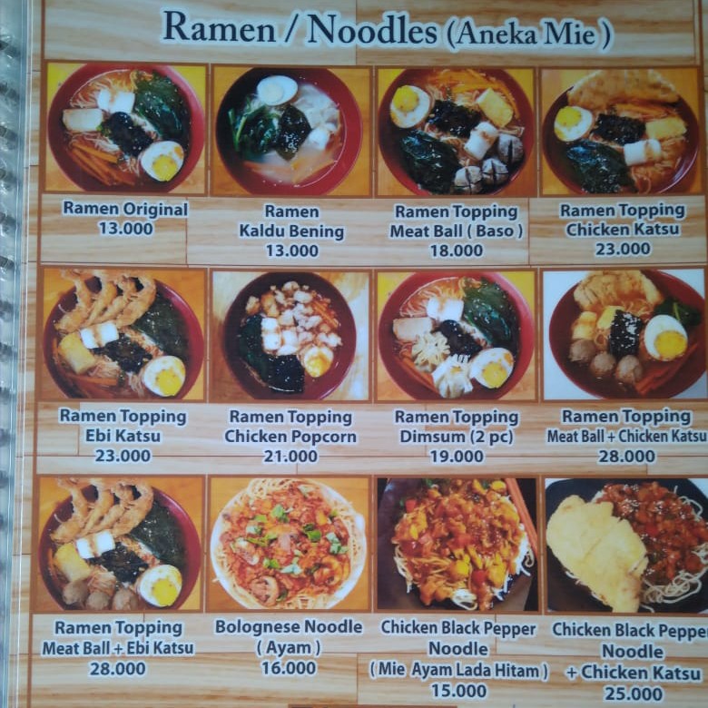 Daftar Menu Lengkap