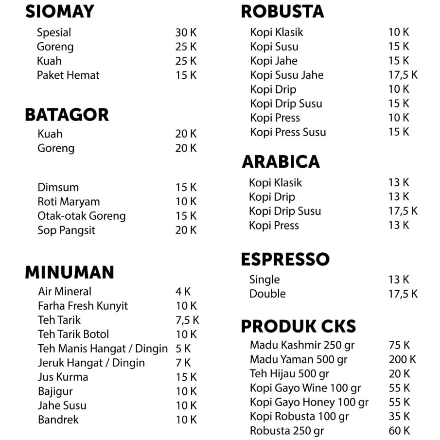 Daftar Menu Lengkap 3