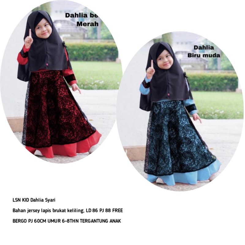 Dahlia Syari Gamis Anak Perempuan Usia 6-8tahun 3