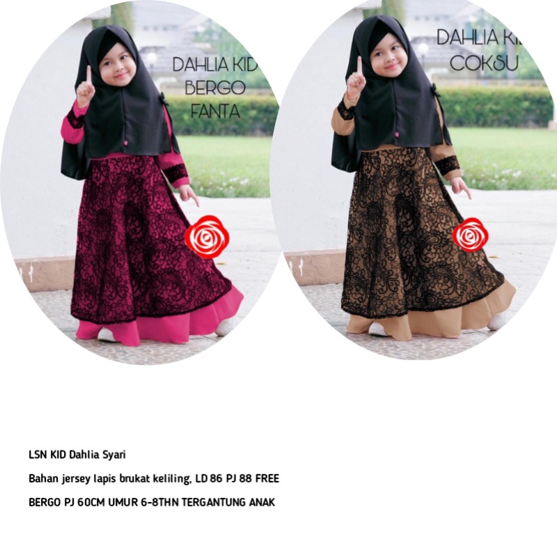 Dahlia Syari Gamis Anak Perempuan Usia 6-8tahun 4
