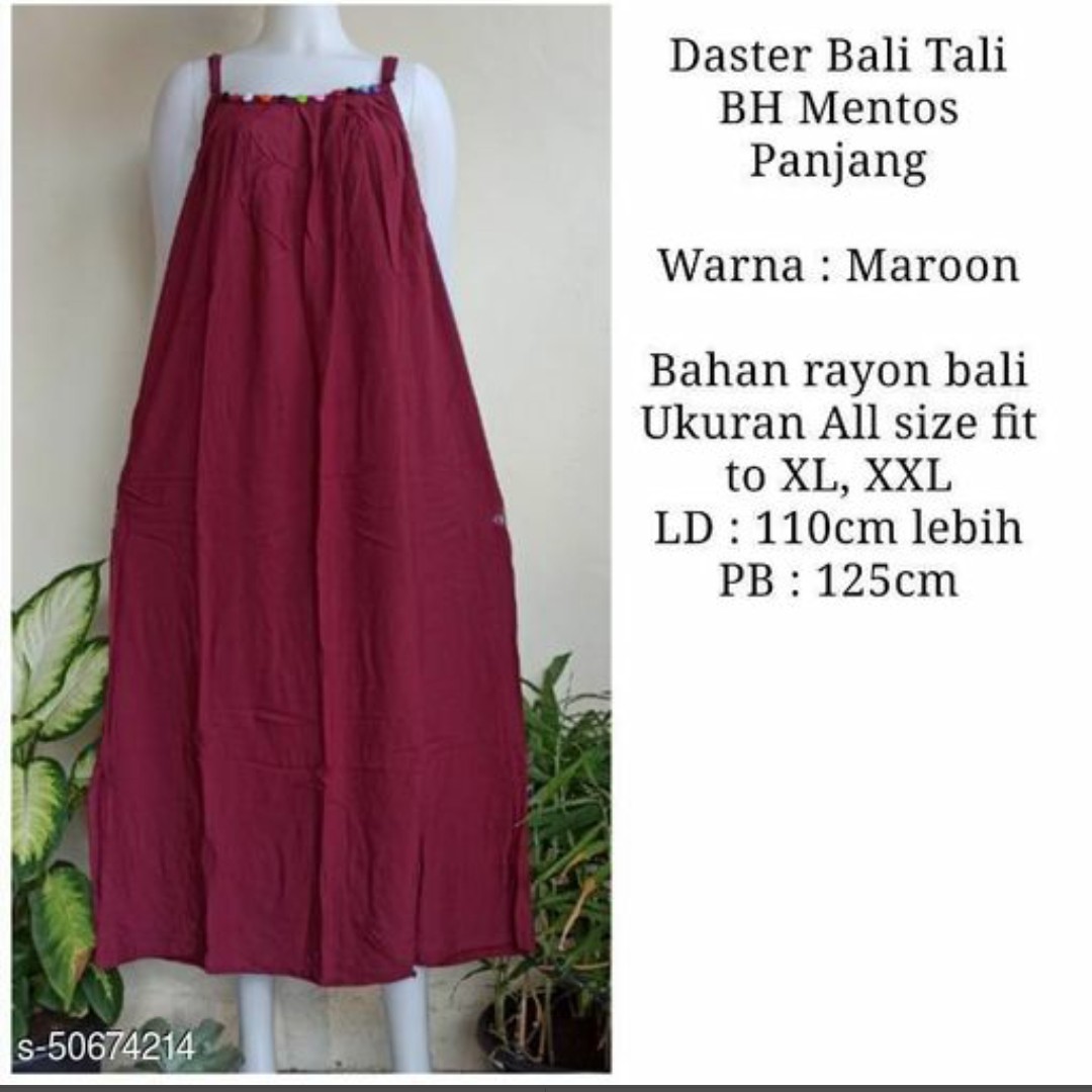 Daster Bali Tali BH Mentos-Maroon