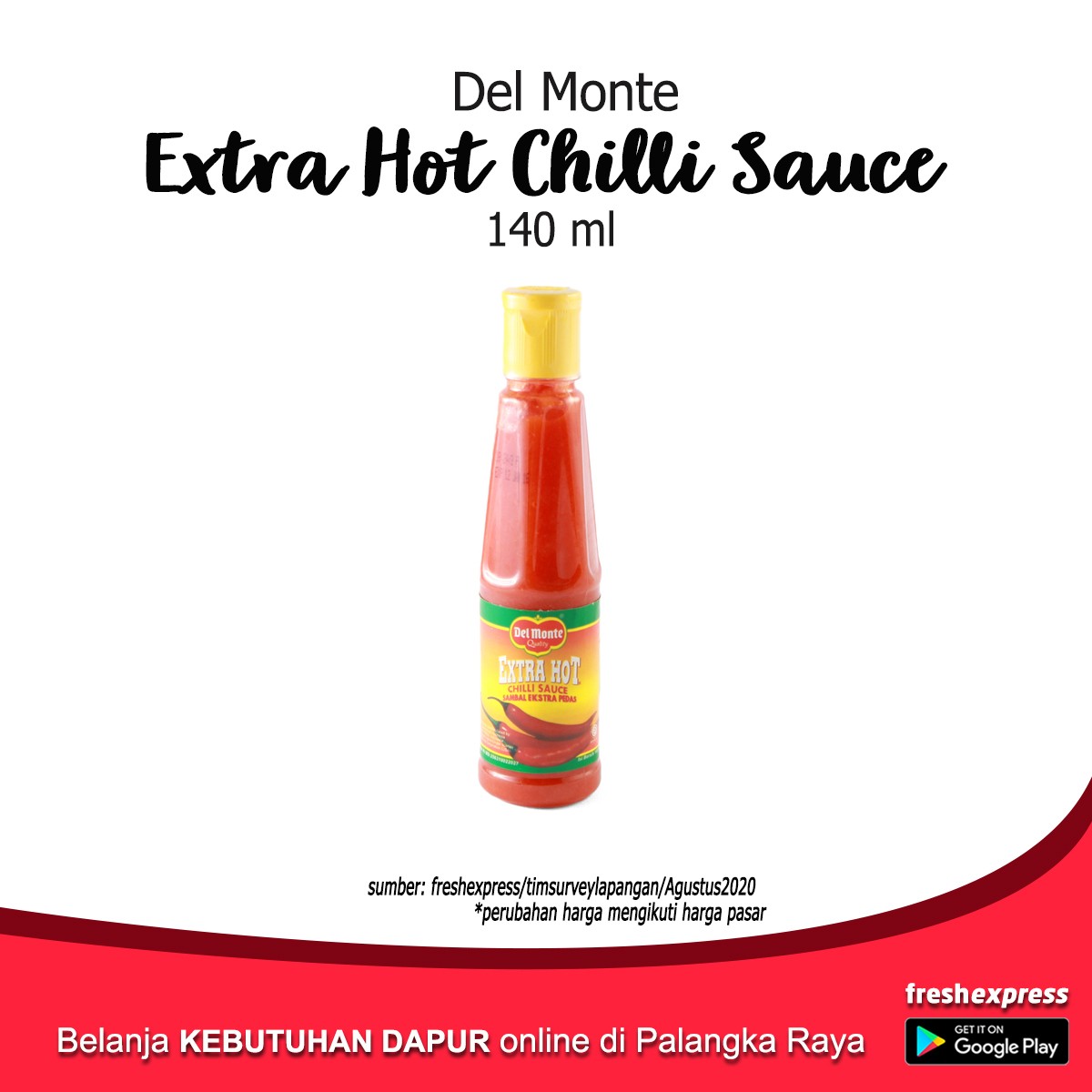Del Monte Extra Hot Chilli Sauce 140 Ml
