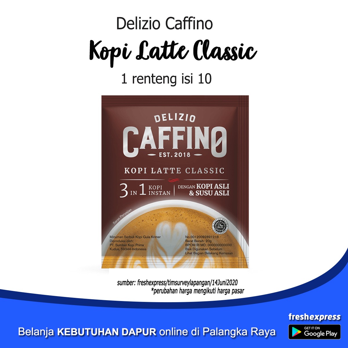 Delizio Caffino Kopi Latte Classic Isi 10