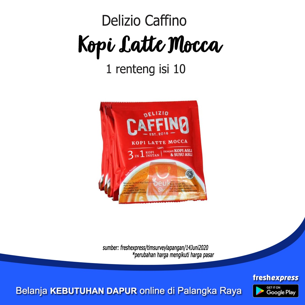 Delizio Caffino Kopi Latte Mocca Isi 10