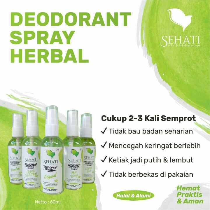 Deodorant Spray Herbal Sehati 60 ml