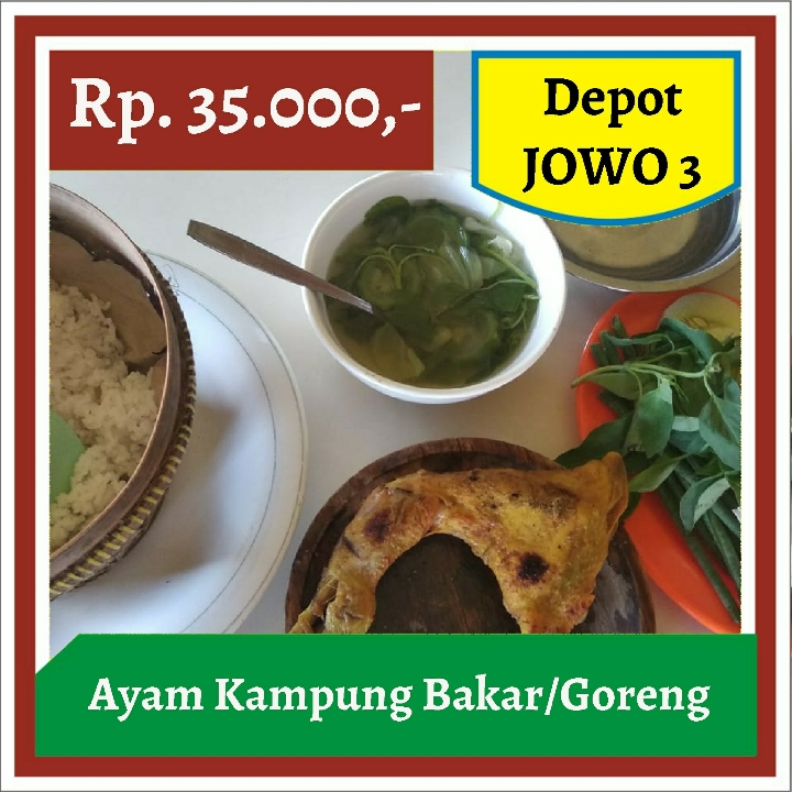 Depot Jowo 3-Ayam Kampung Bakar atau Goreng