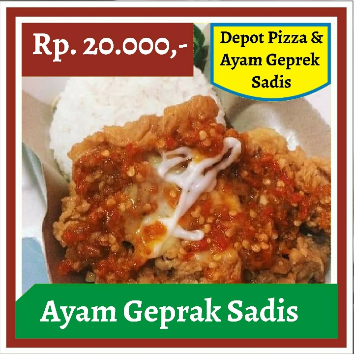 Depot Pizza dan Ayam Geprek Sadis-Ayam Geprek Sadis