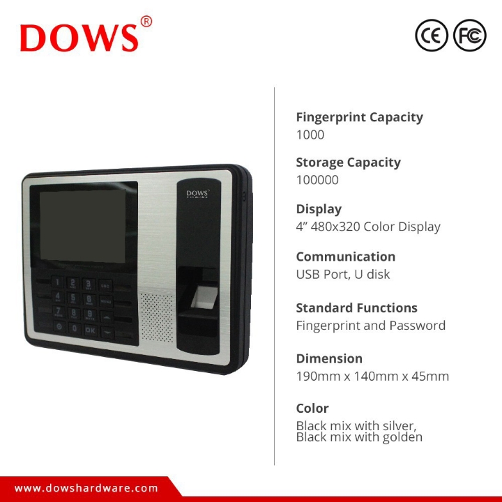 Dows D7 Mesin Absensi Fingerprint Dan Akses Kontrol ID Card RFID 3