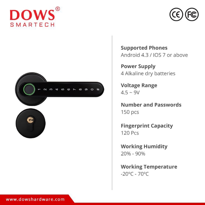 Dows Smartech 8021 Smart Door Lock Fingerprint 2
