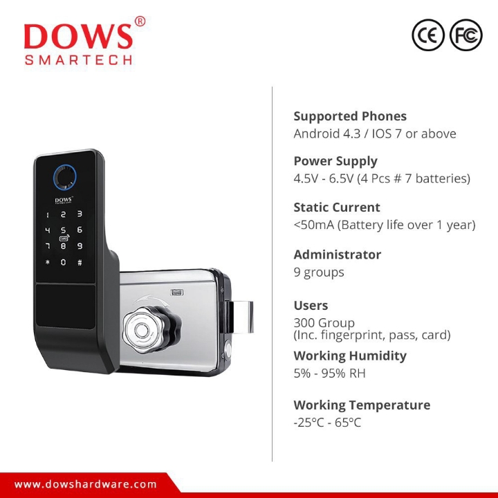Dows Smartech 8820 Smart Door Lock Fingerprint  2