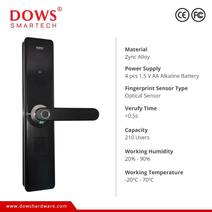 Dows Smartech 8835 Smart Door Lock Fingerprint 2