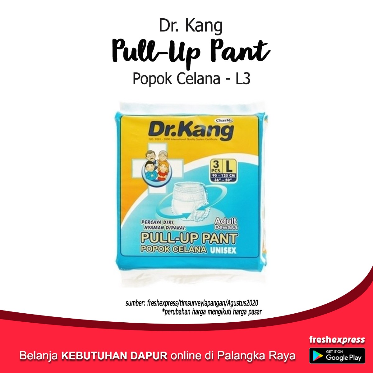 Dr Kang Pull Up Pant Popok Celana L3