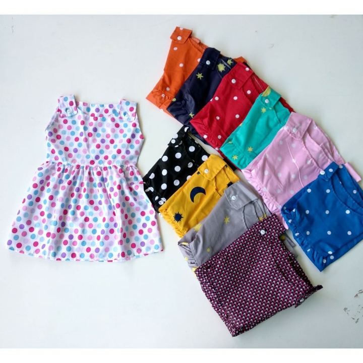 Dress Anak Perempuan - Dress kancing shalukids - Baju Anak Perempuan