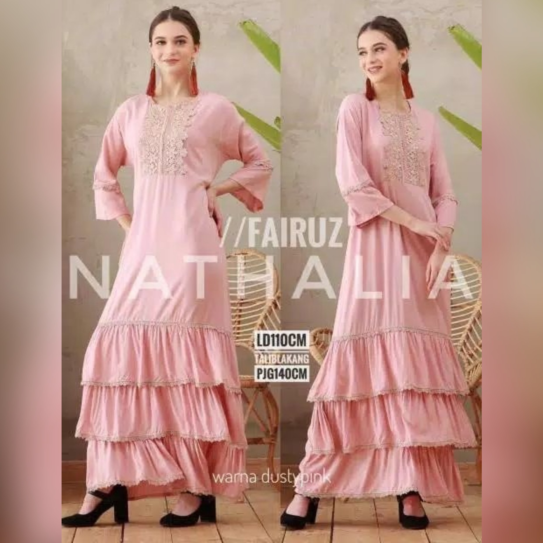 Dress Arab Nathalia By Fairuz ORI DustyPink