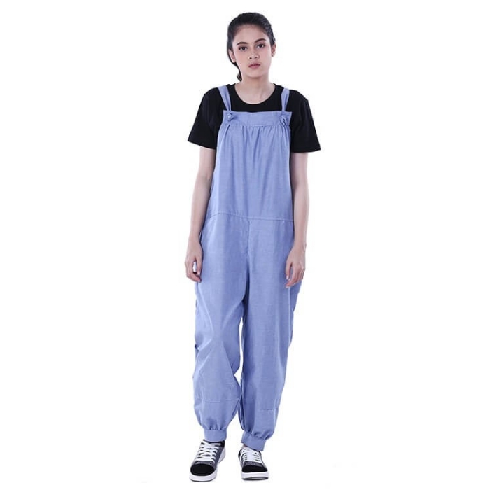 Dress Atasan Kasual Wanita Overall Blue Distro - H 3247