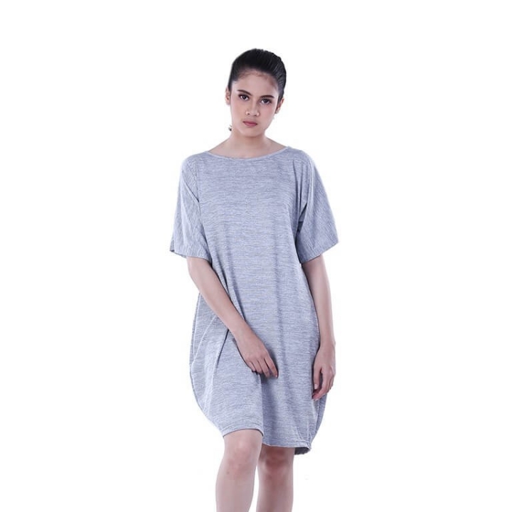 Dress Atasan Kasual Wanita Splat Grey Distro - H 3237