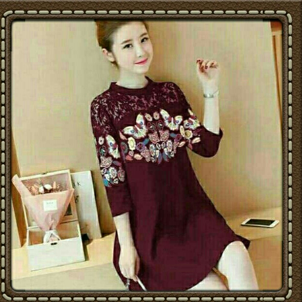 Dress Butterlace Maroon